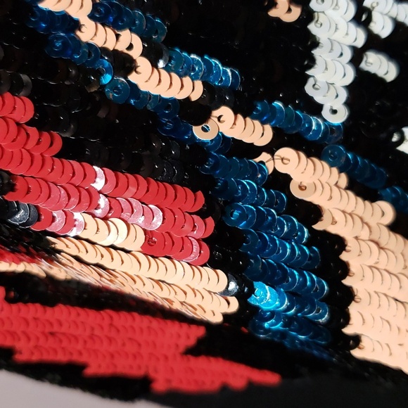 Rottweiler Dog Sequins Crewneck Luxury Dress with Pockets - Picture 7 of 9